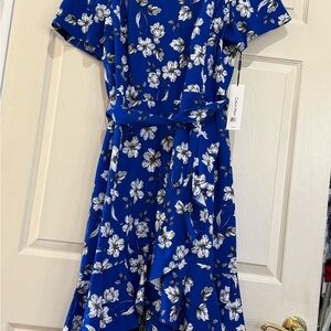 Calvin Klein Blue Floral Midi Dress